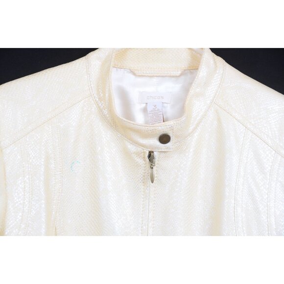 Chico's Knit Panel Moto Zip Up Jacket Long Sleeve Women's Plus Size XL 16 (3) - Picture 5 of 11